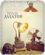 vintage lamp nixie klok industrial mane-cave
