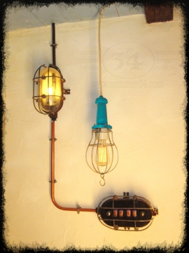 Nixie klok van oude Bully lamp met kooilamp